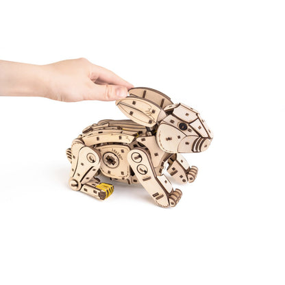 Eco Wood Art (EWA) DIY 3D Mechanische Houten Puzzel, Rabbit, 4561, 21,7x10,4x17,4
