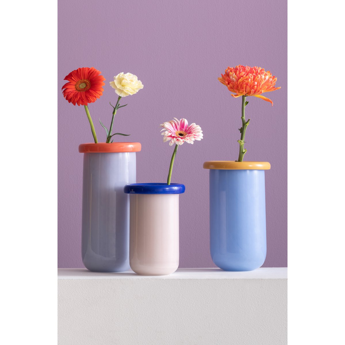 Vaas glas roze 13x13x21 cm