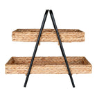 Dienblad waterhyacint metaal 42x23x43,5 cm naturel zwart