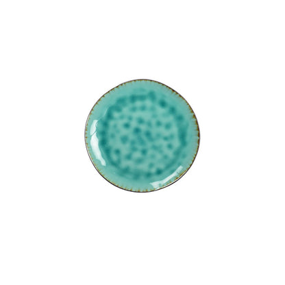 Dessertbord 20x20x1 cm keramiek turquoise