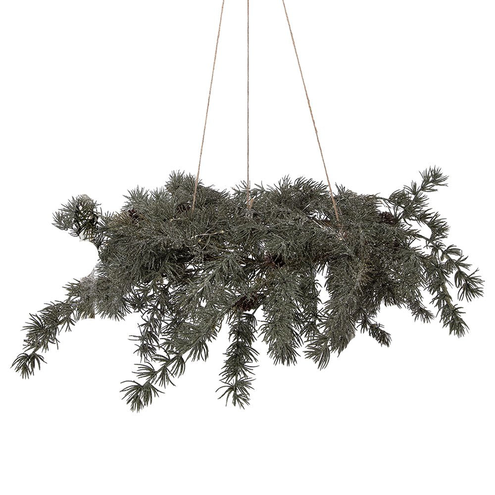 Kerstkrans 60 cm groen kunststof LED