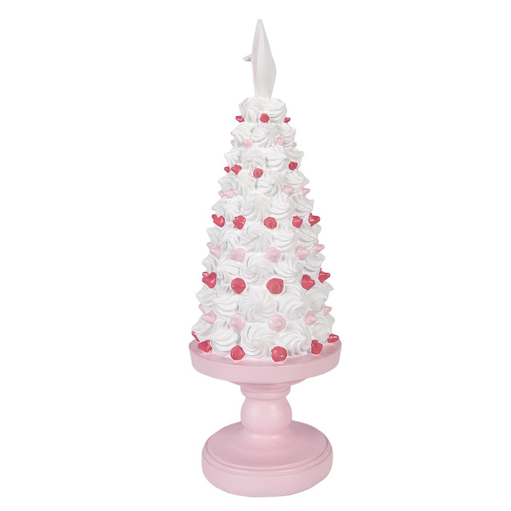 Decoratiebeeld taart Ø 14x39 cm roze kunststof