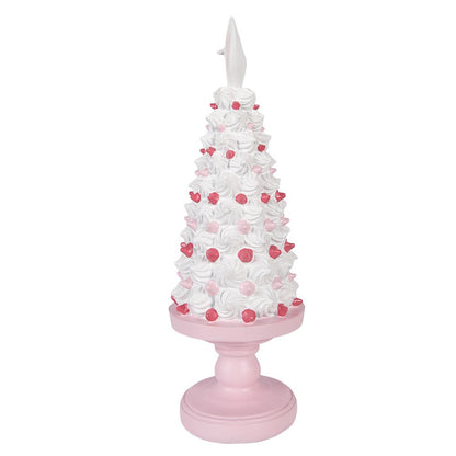 Decoratiebeeld taart Ø 14x39 cm roze kunststof