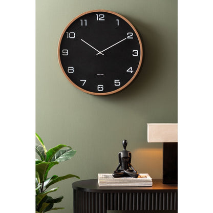 Wandklok 51 cm zwart plastic