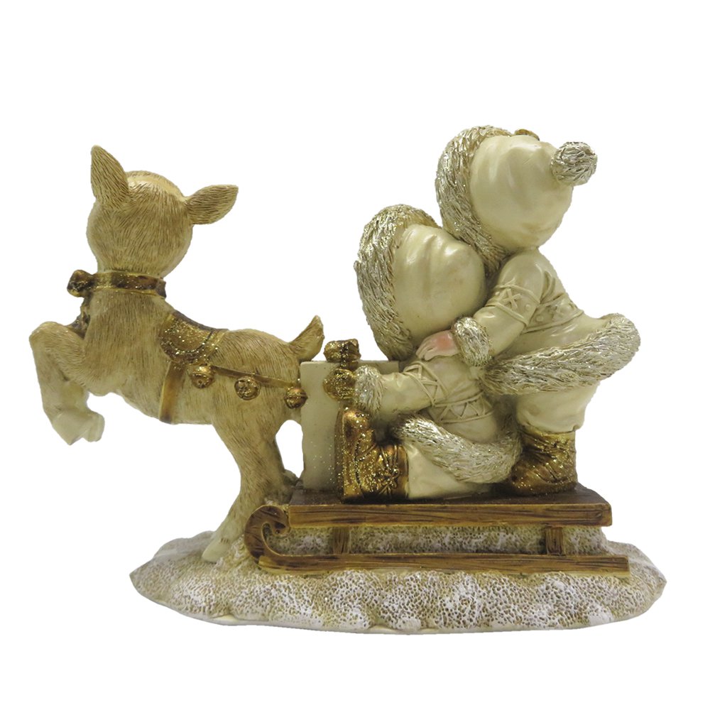 Figure Children 12 cm Gold-colored Polyresin Christmas Decoration