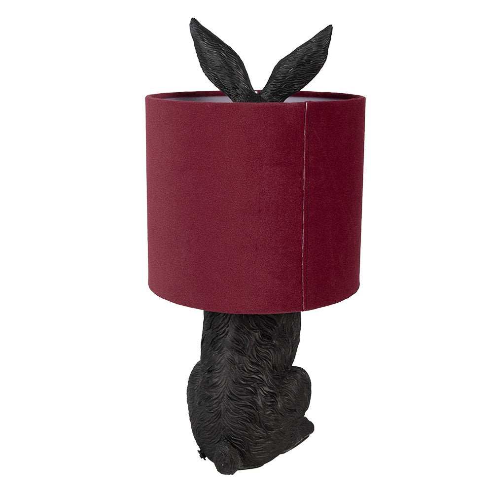 Tafellamp konijn Ø 20x43 cm kunststof zwart rood