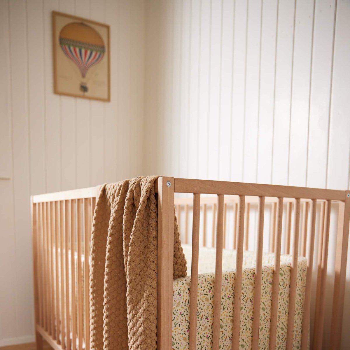 Babydekentje gebreid 70x100 cm biologisch katoen ivoor crème