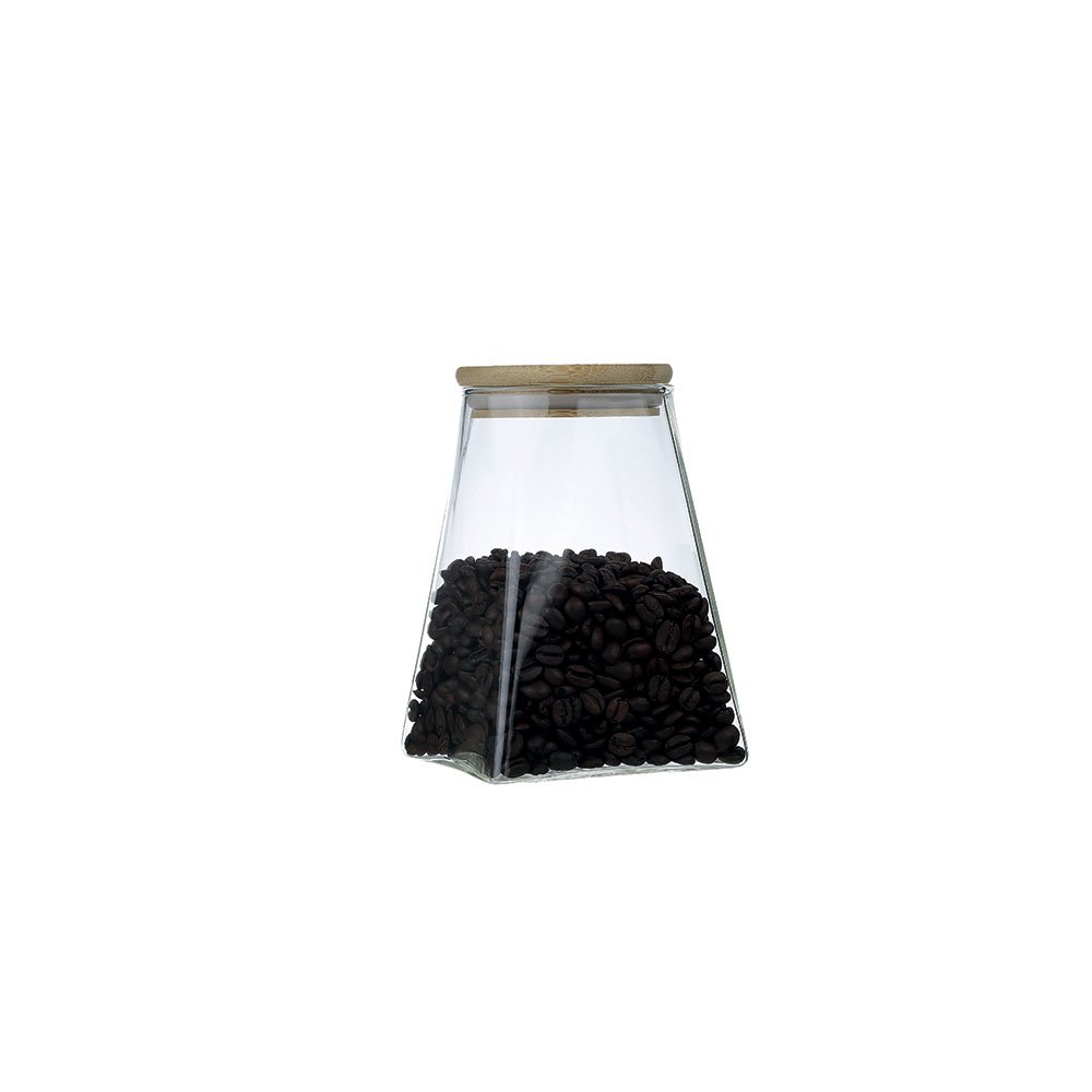 Glazen pot 910ml met houten deksel
