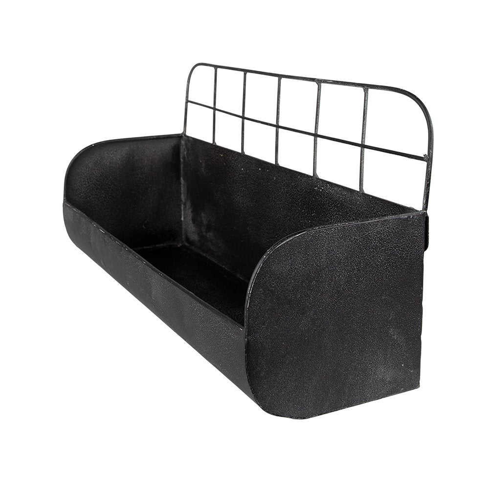 Wandrek 38x14x20 cm Zwart ijzer Muurrek