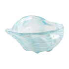 Glazen cup 29x17.5x9.5 cm blauw schelp