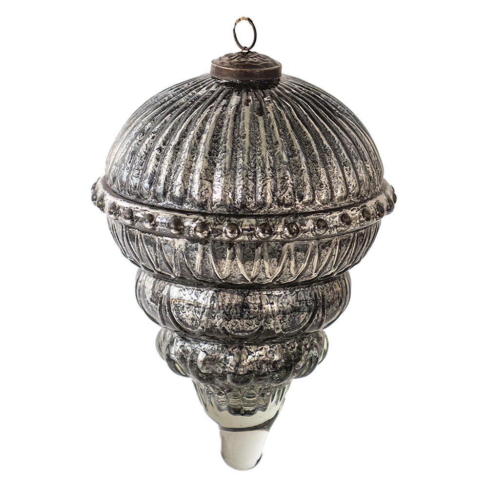 Kerstbal XL Ø 14 cm zilver glas