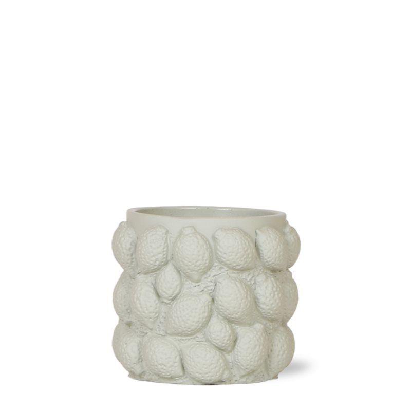 Groene Keramieken Sierpot met Limoenprint Ø9 cm