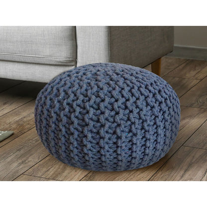 Pouf Ø 55 x 37 cm gebreid gerecycled katoen