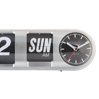 Wandklok Tube Flip 38 cm zilver plastic