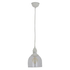 Glass Pendant Lamp Mumbai Retro Classic Metal Glass White E27