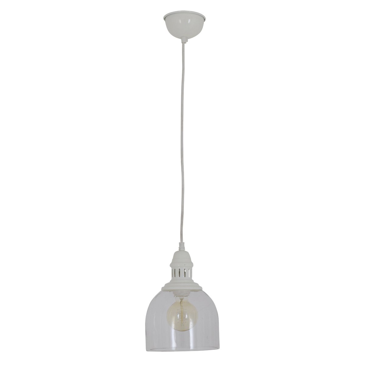 Hanglamp Mumbai metaal glas wit E27 18.5x18.5x110 cm