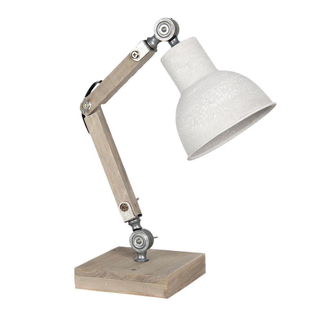 Bureaulamp 15x15x47 cm beige hout