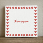 Tile heart frame red - 10x10 cm