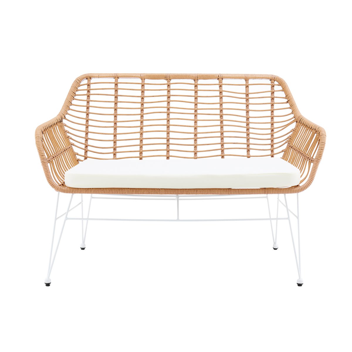 Bank rotan look 120x69x85 cm naturel