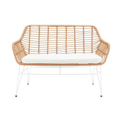 Bank rotan look 120x69x85 cm naturel