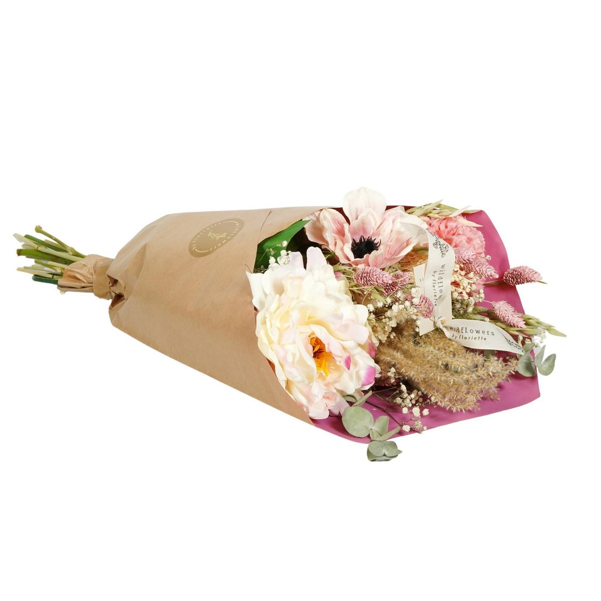 Droogbloemen en Zijde Peony Love Boeketten 55 cm Hoogte