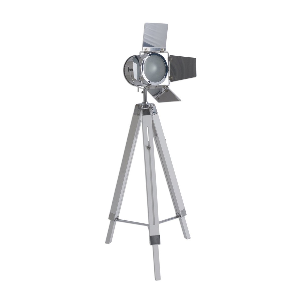 Staande Lamp Driekbende Metaal Wit E27 Hoog 100 Tot 140 Cm