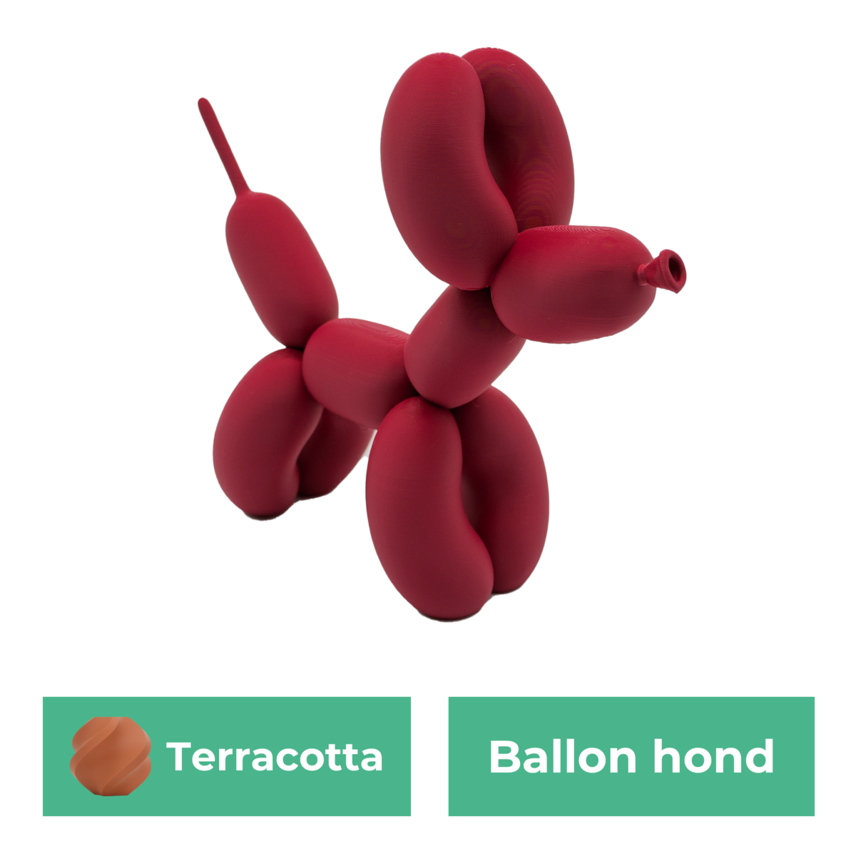 Ballon hond beeldje 20 cm zwart