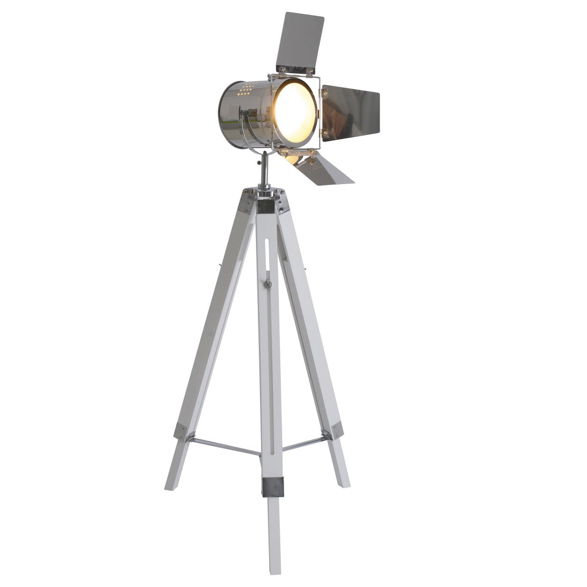 Staande Lamp Driekbende Metaal Wit E27 Hoog 100 Tot 140 Cm