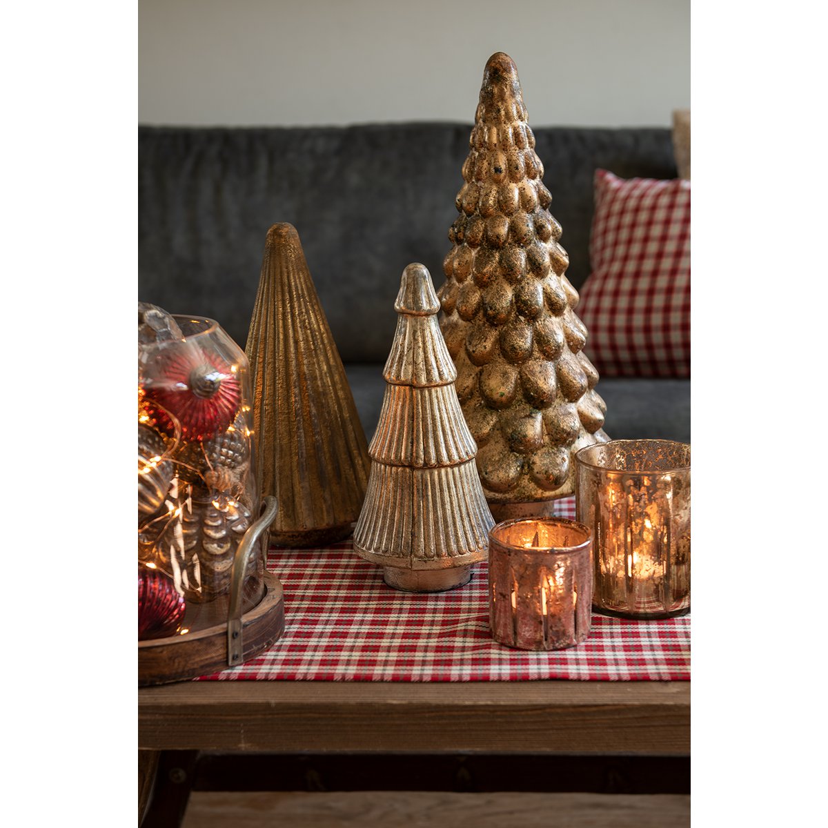 Christmas Decoration Christmas Tree 32 cm Gold-Colored Glass Christmas Tree