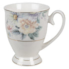 Mok 300 ml beige roze bloemen keramiek