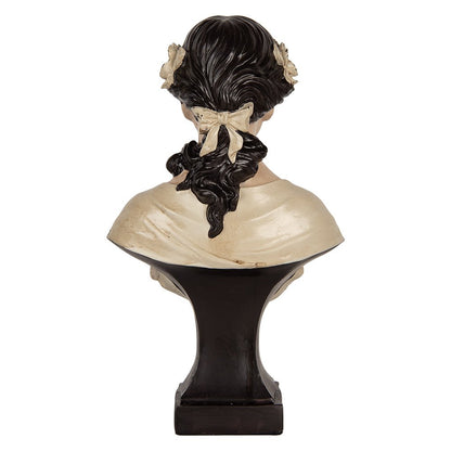 Decoratie Beeld Vrouw 18x12x31 cm Beige Kunststof