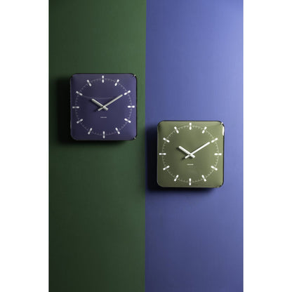 Wandklok 35x35 cm plastic blauw