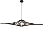 Hanglamp hout 124 cm mat zwart