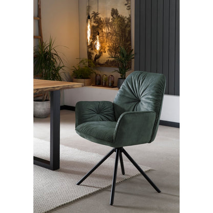 Armchair with 360° swivel function, dark green