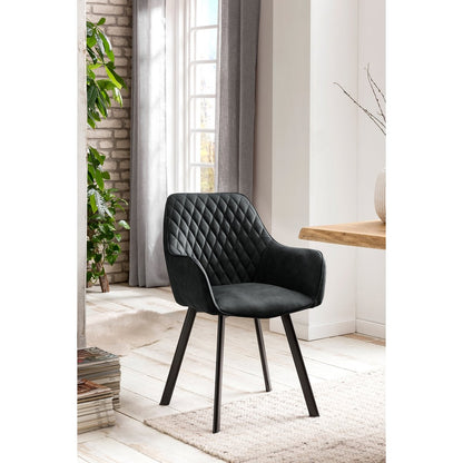 Fauteuils set 2 antraciet microvezel