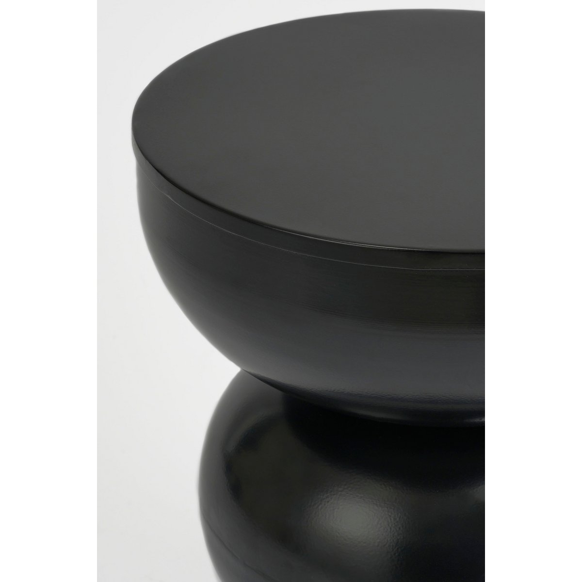 Bijzettafel rond 46x32 cm ijzer zwart