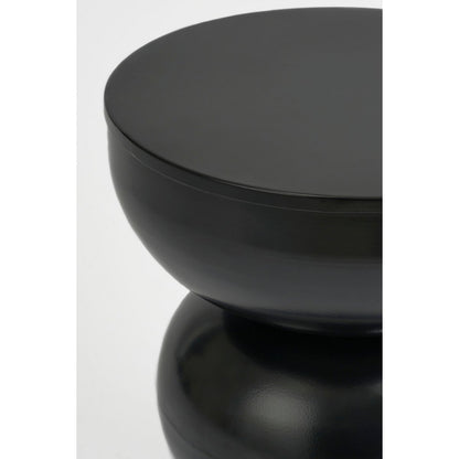 Bijzettafel rond 46x32 cm ijzer zwart