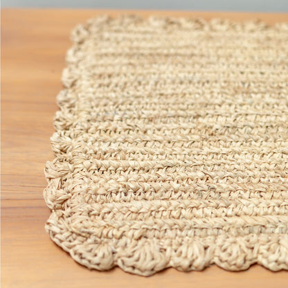 Placemat set 50x30 cm raffia