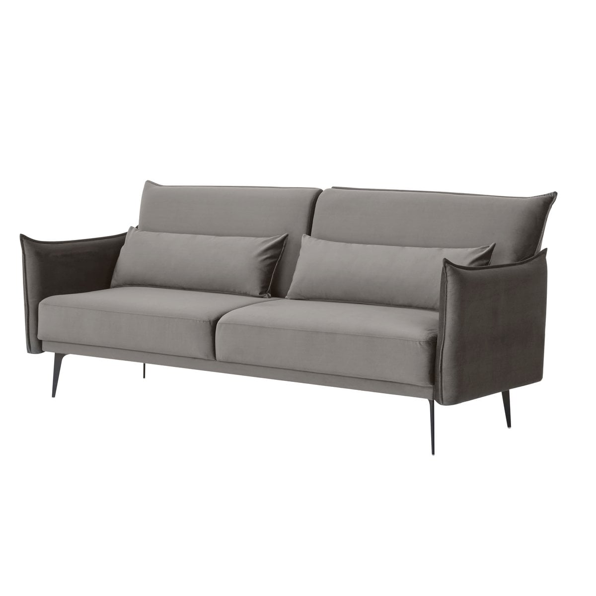 3-zits bank fluweel grijs 207x86x88 cm