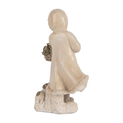 Decoratiebeeld kind 10x7x17 cm beige kunststof