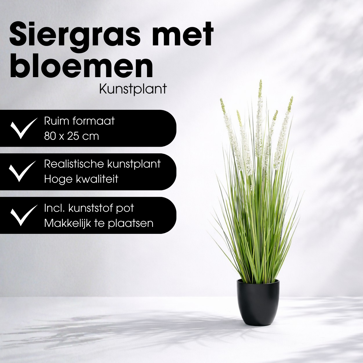 Kunstgras 80 cm groen wit