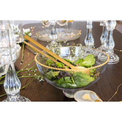 Saladier glas met gouden rand 23,5x23,5x15,5 cm