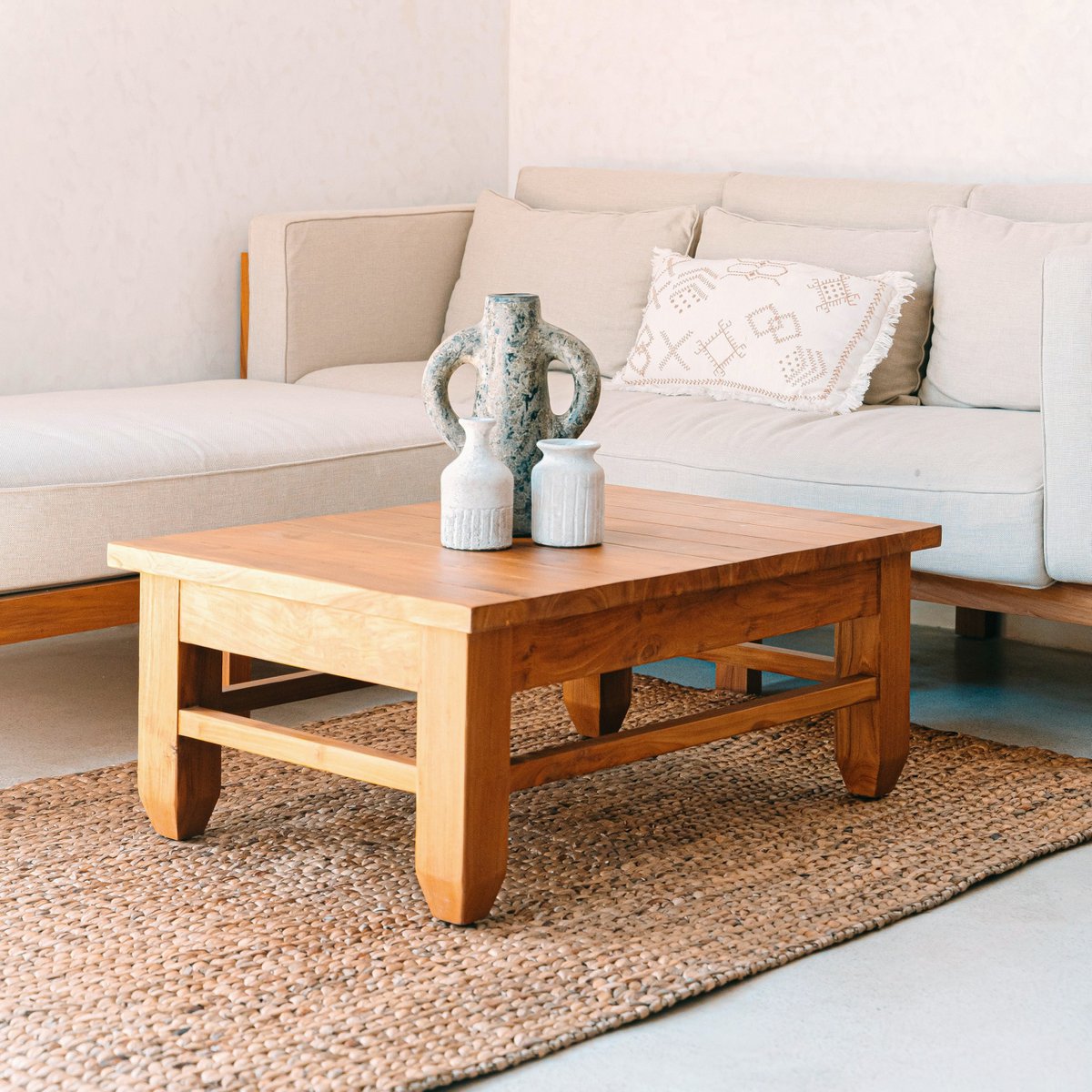 Boho Vloerkleed Handgeweven Bruin Waterhyacint 180x115