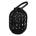 Lantern Ø 22x29 cm Black Bamboo Candle Holder