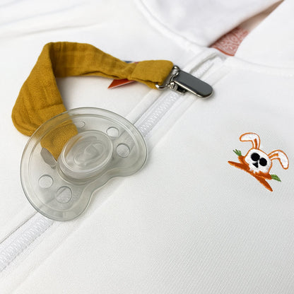 Pacifier clip Teddy Honey made of organic cotton