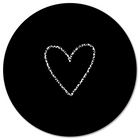 Wall circle drawn heart leopard