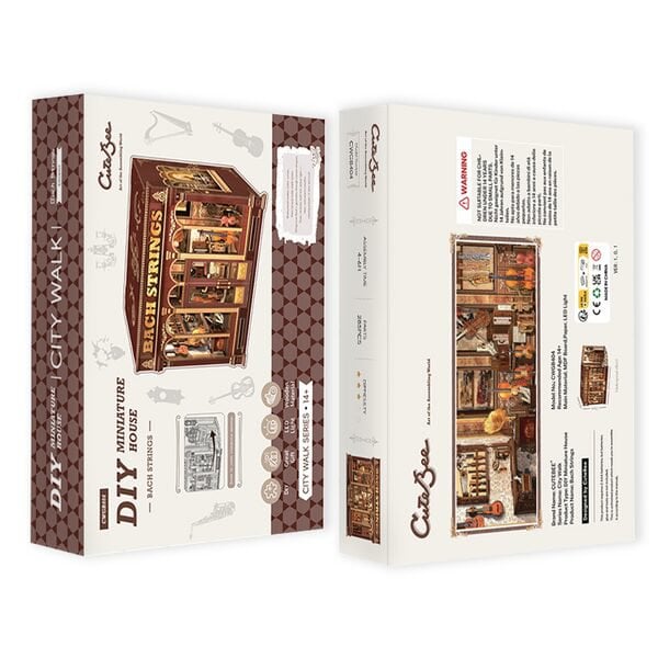 3D DIY huisje Bach String 21x13x17cm hout