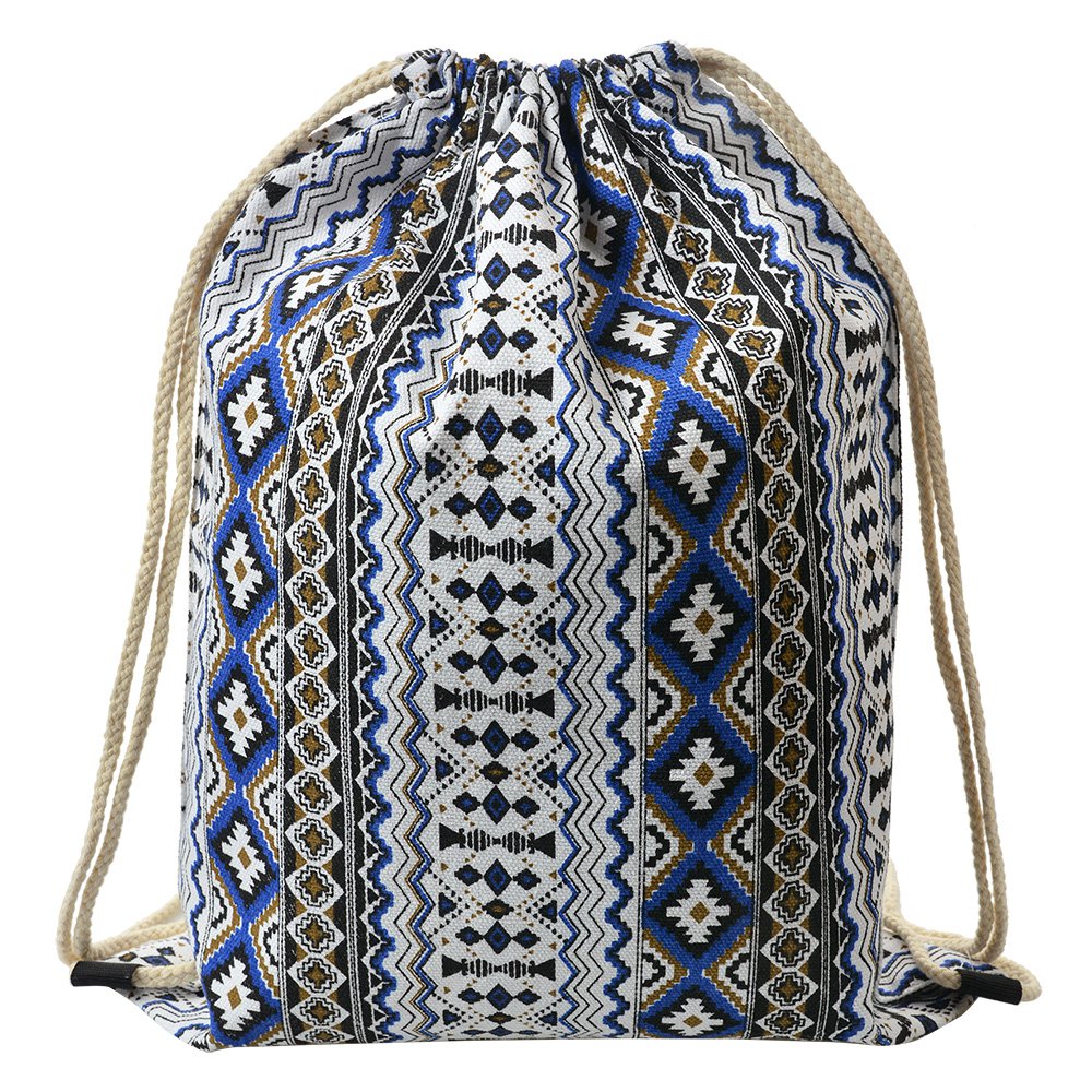 Rugzak wit blauw synthetisch 34x43 cm