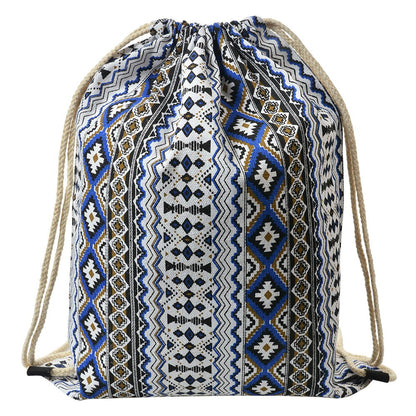 Rugzak wit blauw synthetisch 34x43 cm