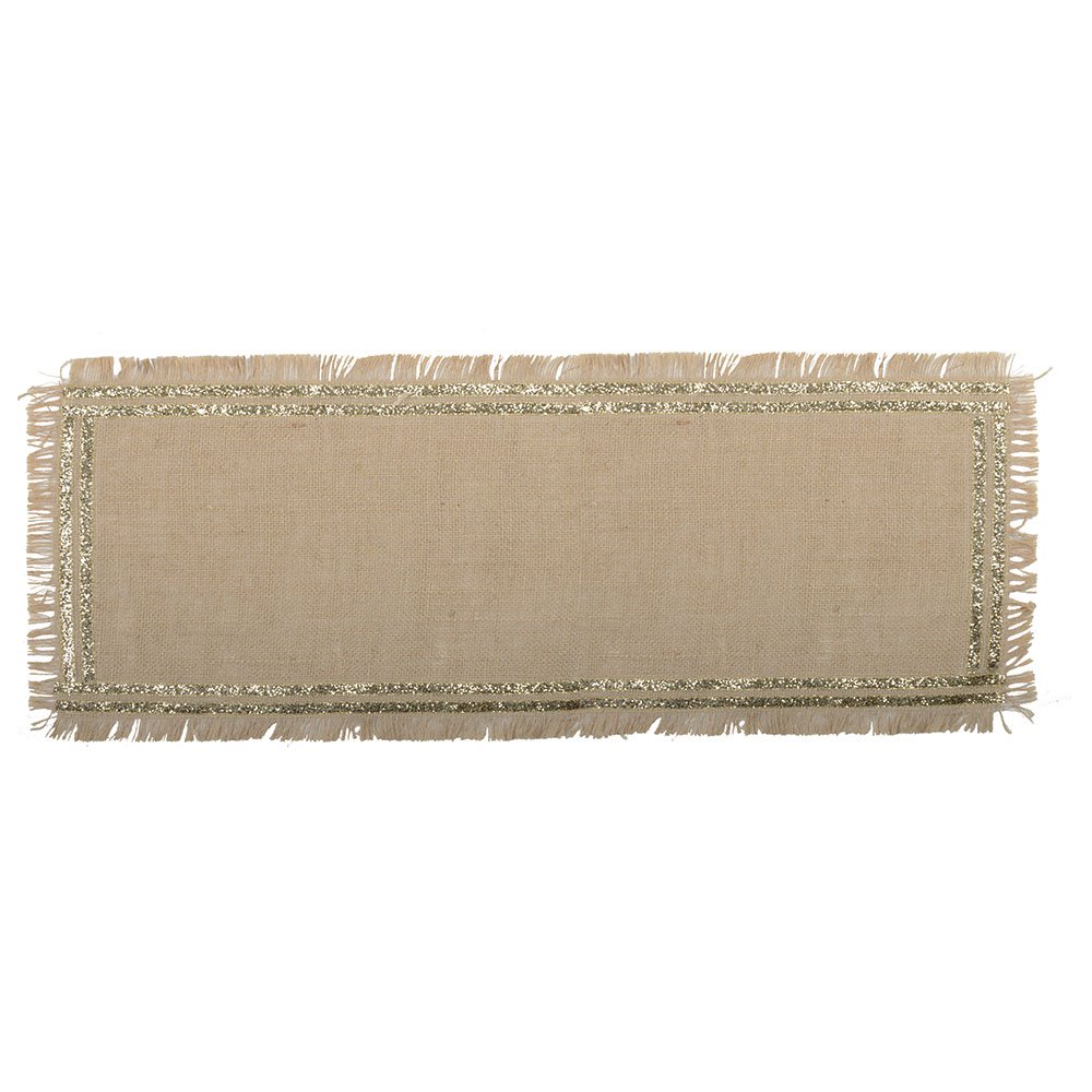 Tafelloper 28x180 cm goud jute